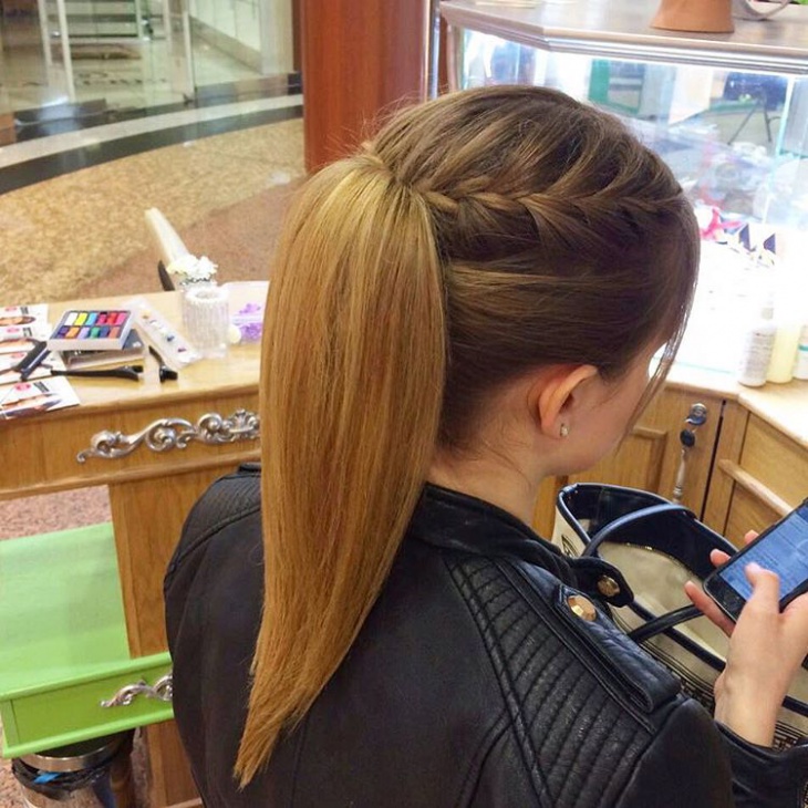 side braided ponytail idea