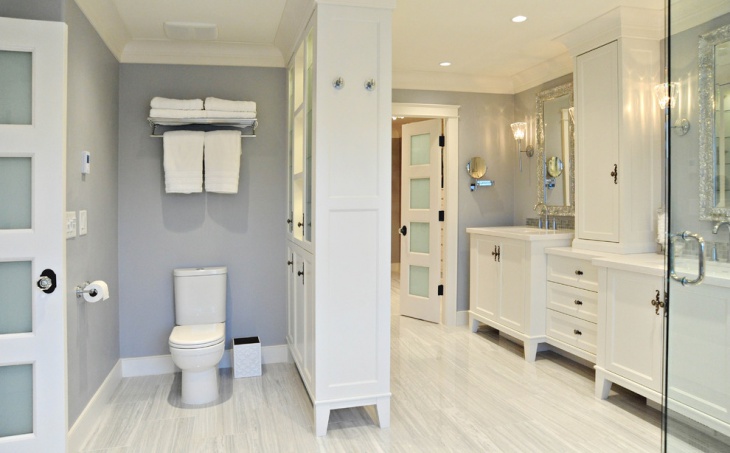 white siberian tiled bathroom