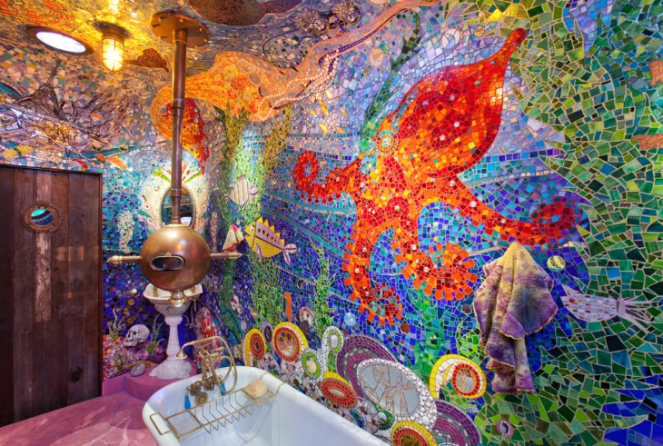 colorful eclectic bathroom