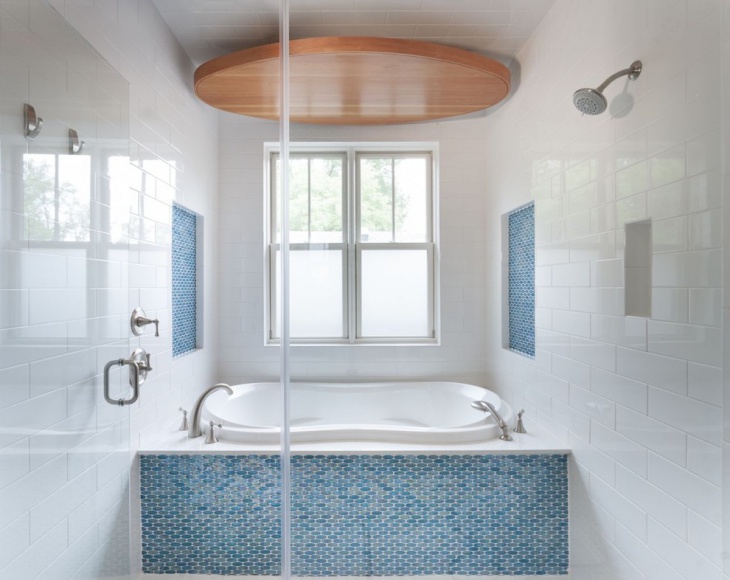 blue and white tiled bathroom