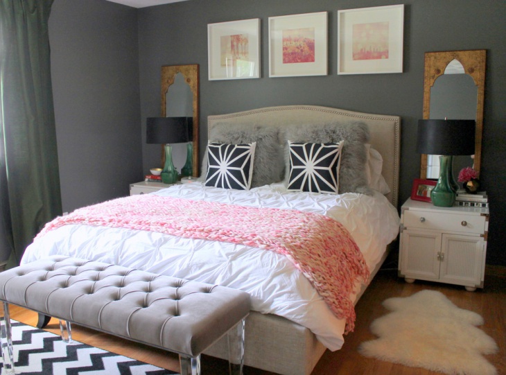 gray accent wall bedroom