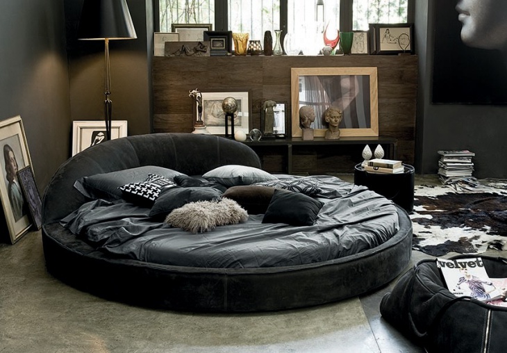 stunning black round bed