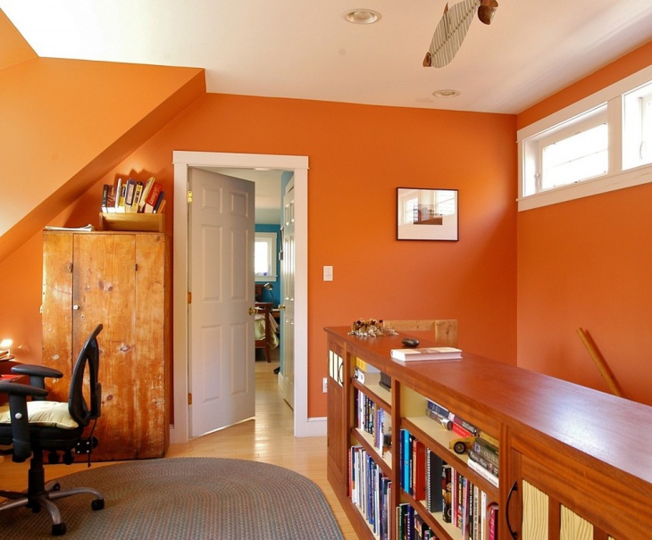 gorgeous orange home office design
