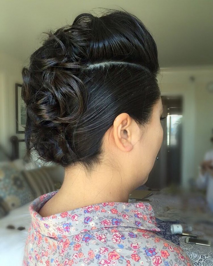 quick messy updo for short hair