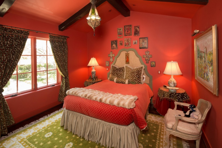 red color tennagers bedroom idea