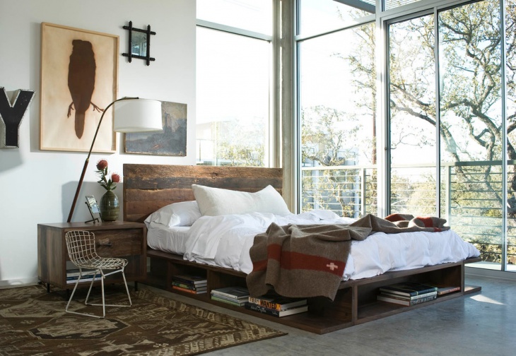 unique bedroom with glass wall