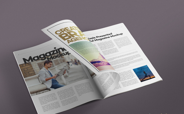 photorealistic psd magazine mock up with smart layers