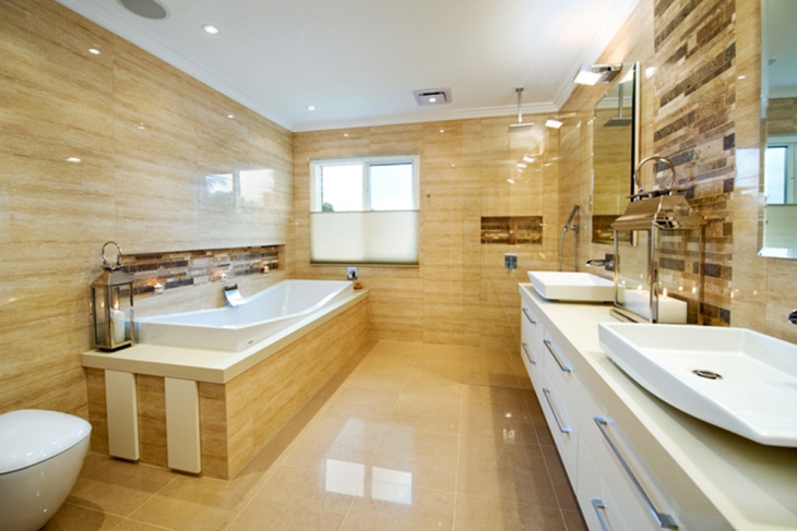 simple bathroom with double vanity1