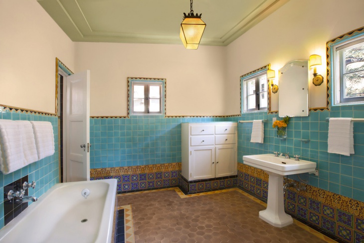 16+ Gold Tile Bathroom Designs, Decorating Ideas | Design Trends