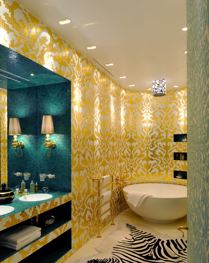 Gold Bathroom Tile Image Of Bathroom And Closet