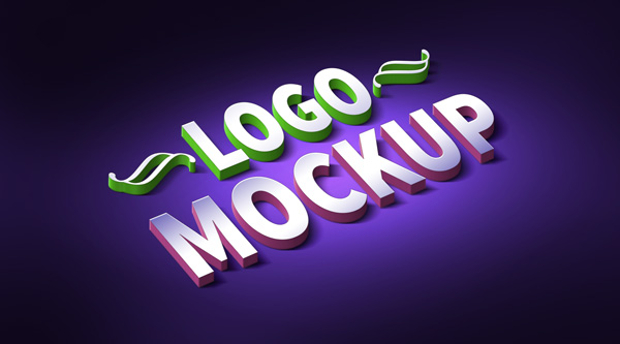 3d logo text effect mockup