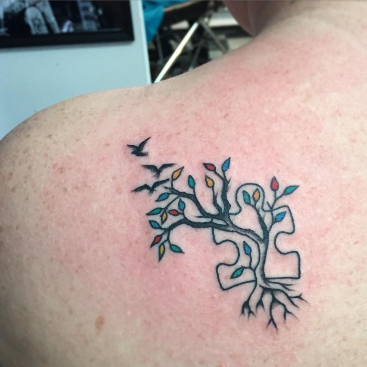 autism tree tattoo design