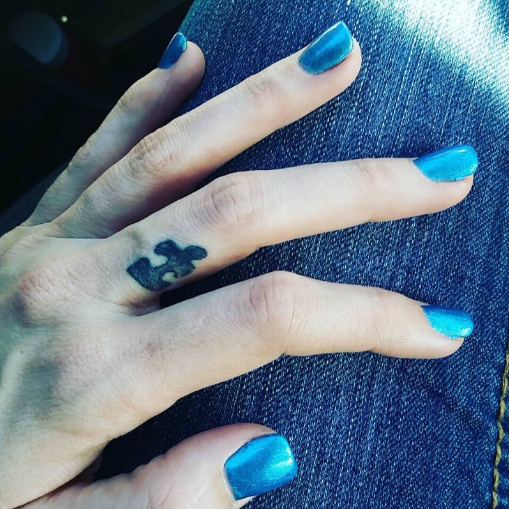 autism finger tattoo design