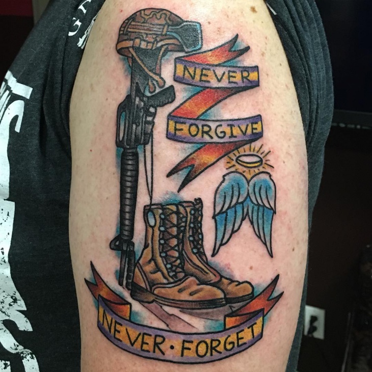 military tribute tattoo design