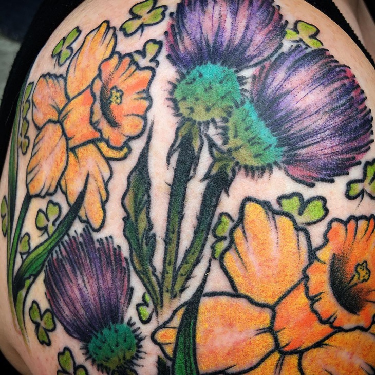 daffodil watercolor tattoo