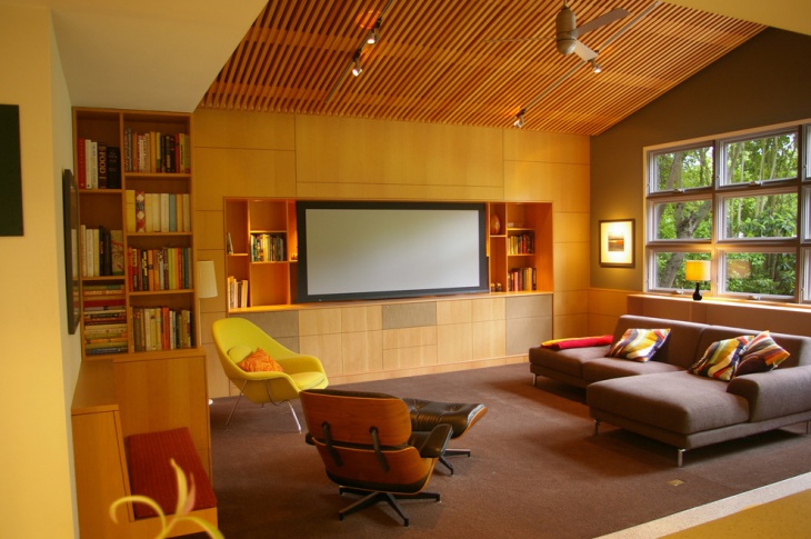 orange modern living room