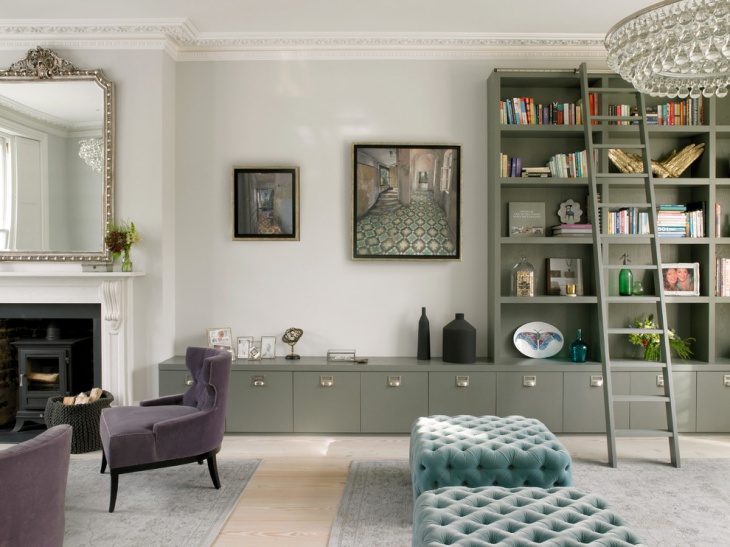 gorgeous grey living room storage