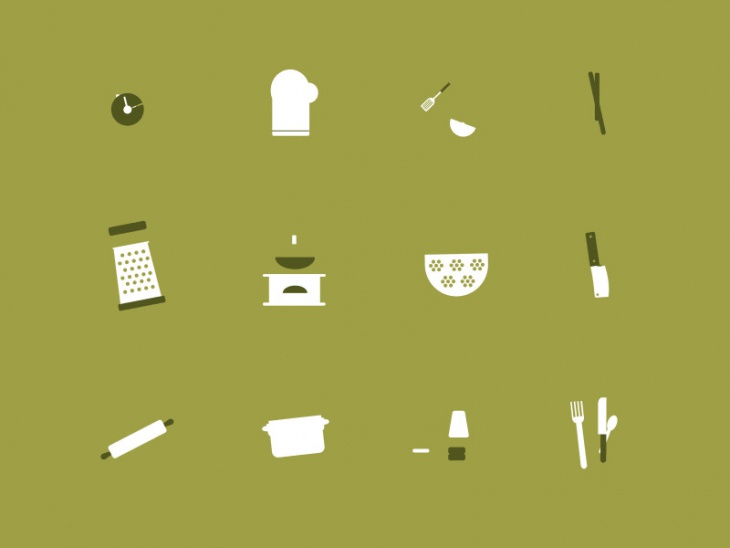 animated icons set for kitchen