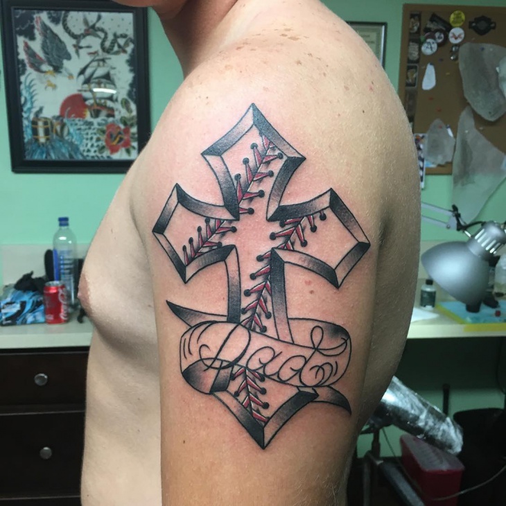 dad cross tattoo