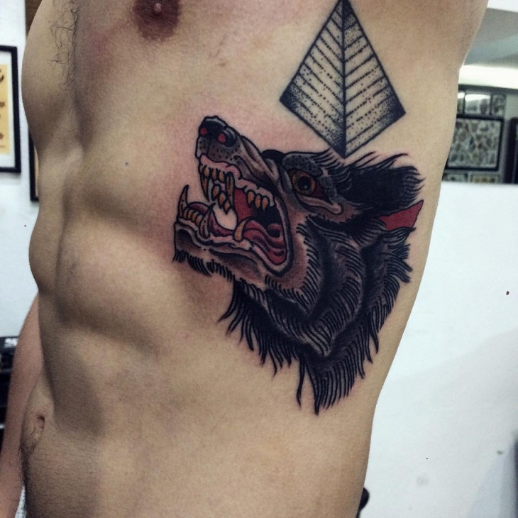 wolf tattoo design for hip