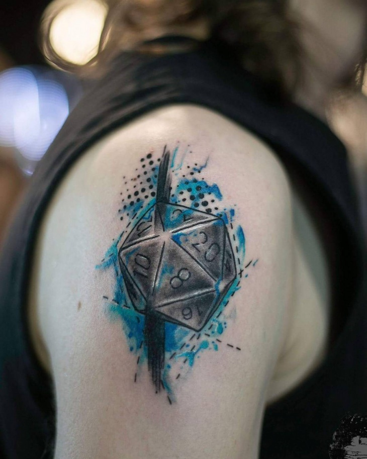 blue and black tattoo idea