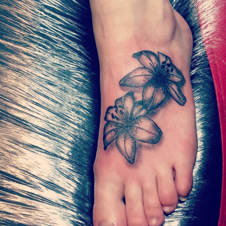 lily foot tattoo