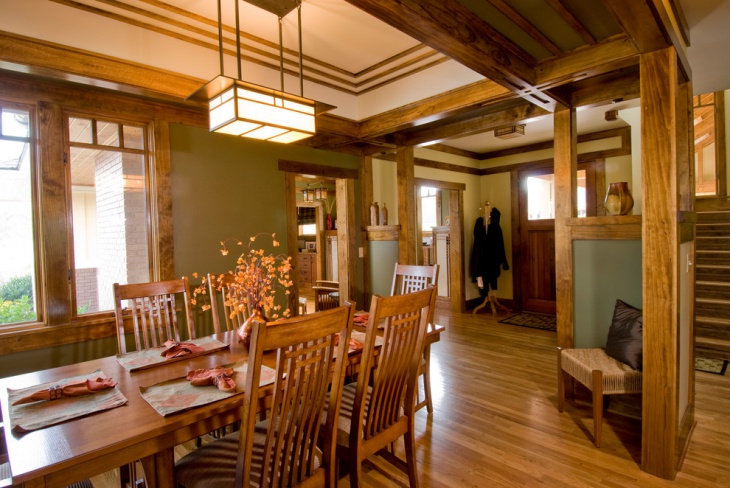 unique dining room with wooden chairs