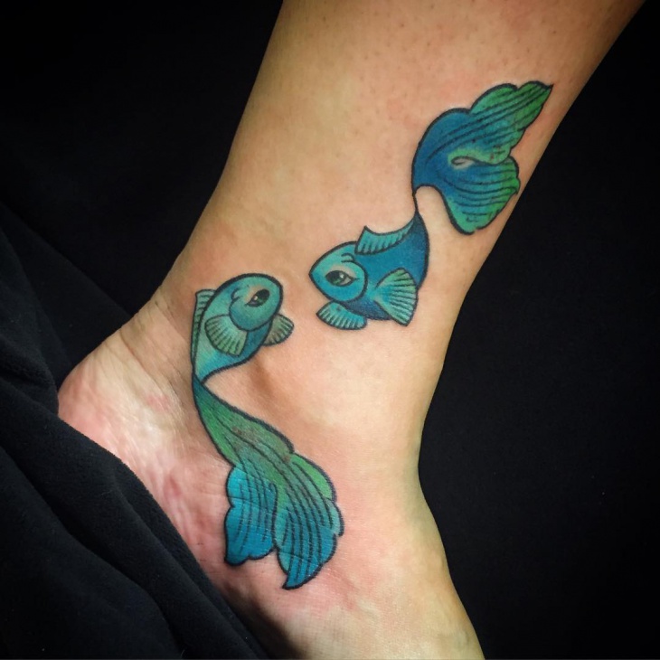 fish foot tattoo