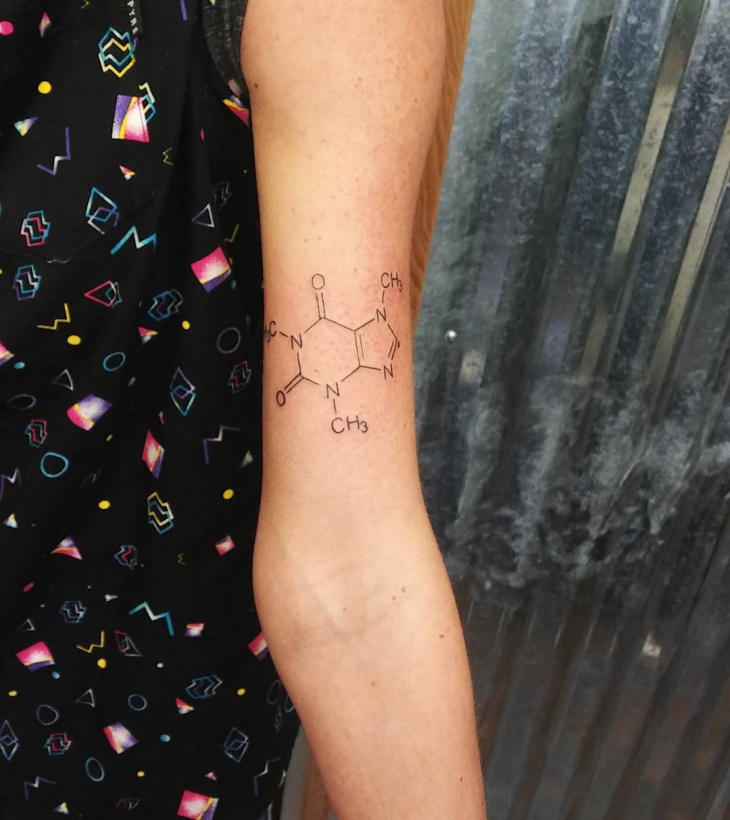 cute molecule tattoo for girls