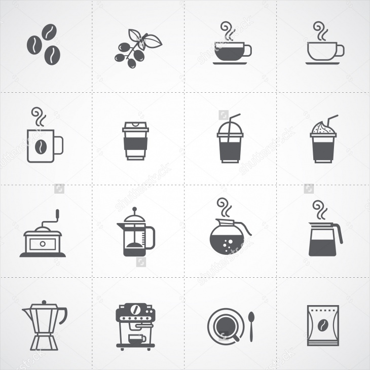 coffee icons set vector