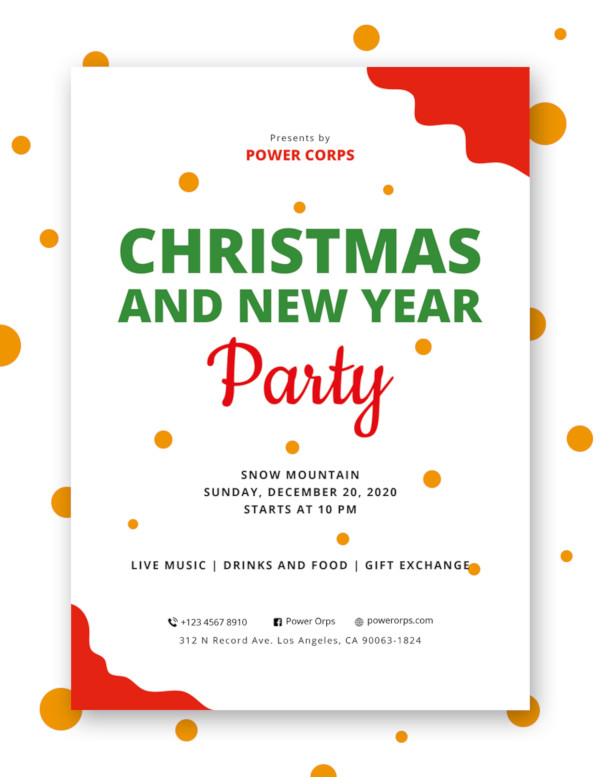 christmas new year holiday party flyer
