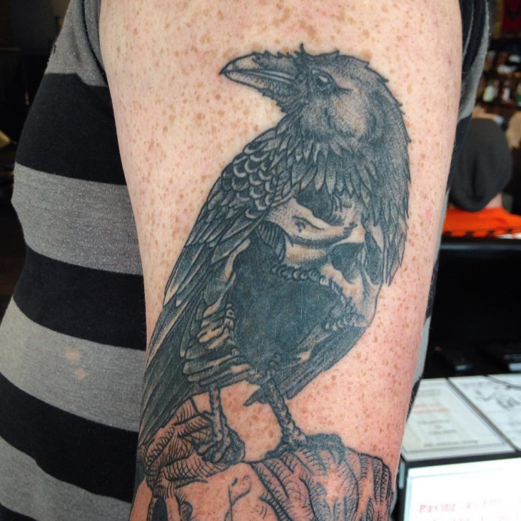 dark crow tattoo idea