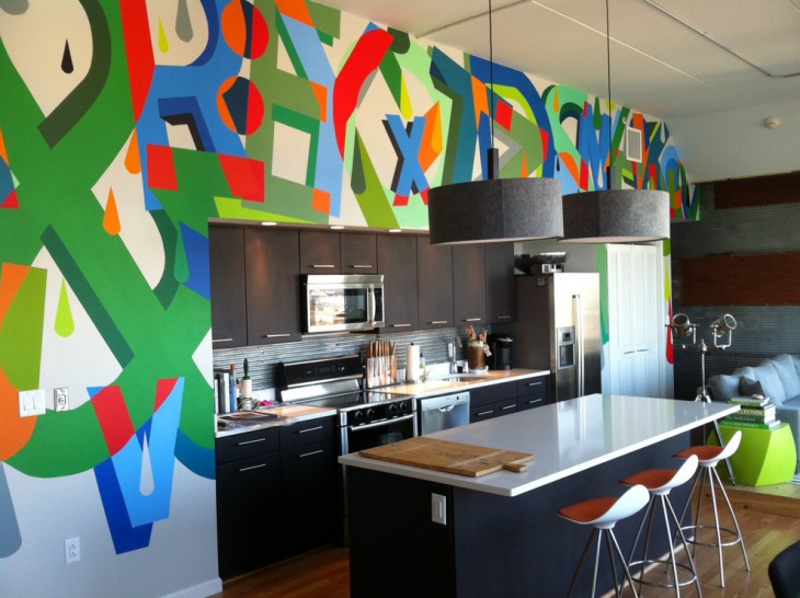 funky kitchen wall art design