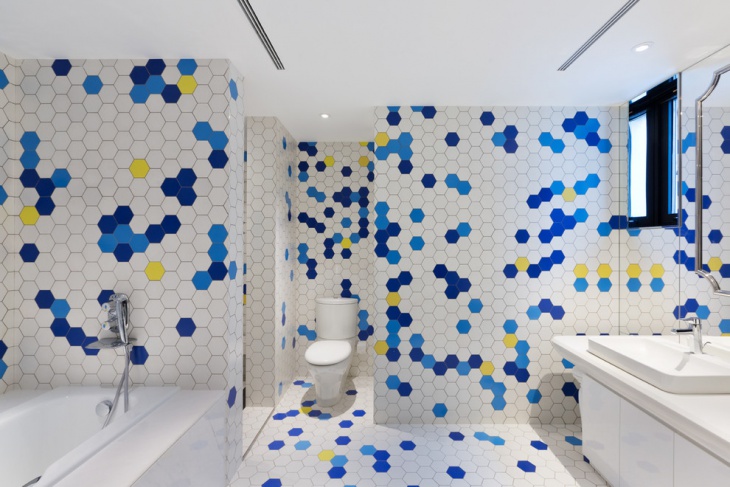 marvelous bathroom with decorative wall tile1