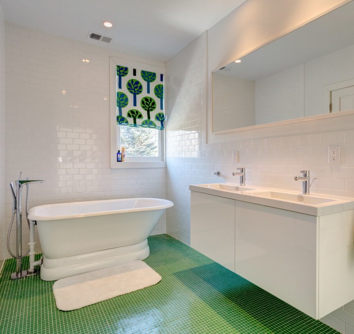green floor tile for childrens bathroom