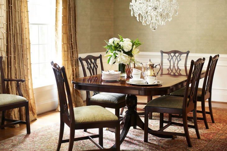 elegant brown dining table