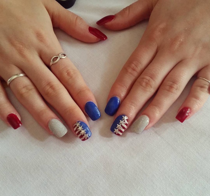 creative nails with american flag art