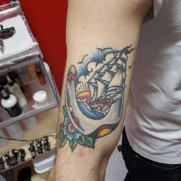 classic ship tattoo