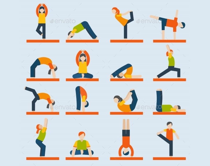 yoga exercise icons