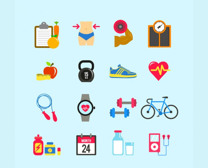 fitness icons free vector
