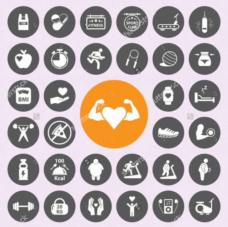 set of vector fitness icons