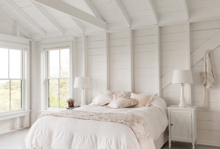 white beach style bedroom