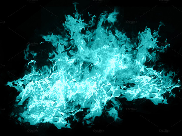 an isolated blue fire background