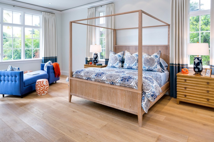 classic desiged blue bedroom