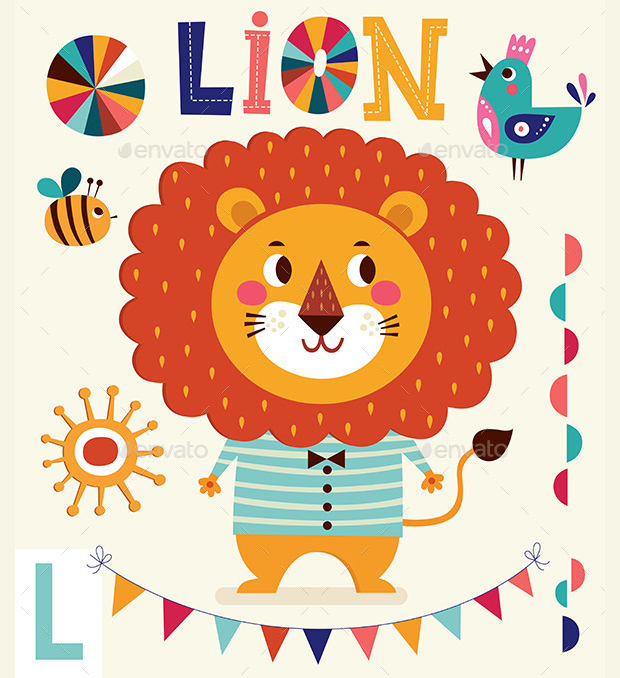 baby lion vector design