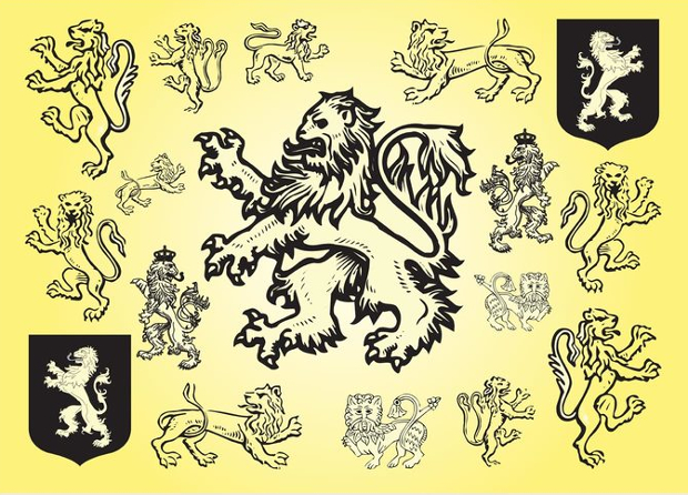 heraldic lion vectors