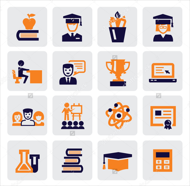 colorful education icons