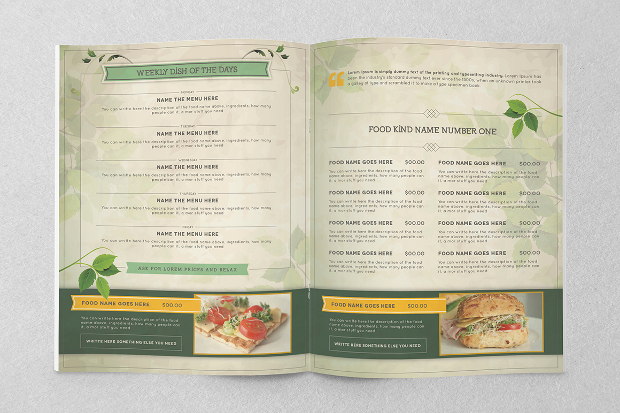 Healthy Food Menu Brochure