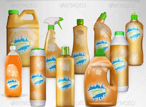 bottles for cleaning product mockup1