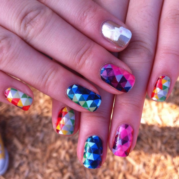 rainbow nail art idea